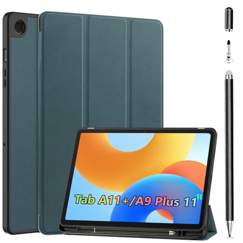 Housse Samsung Galaxy Tab A11+ verte pour travailler et dessiner partout