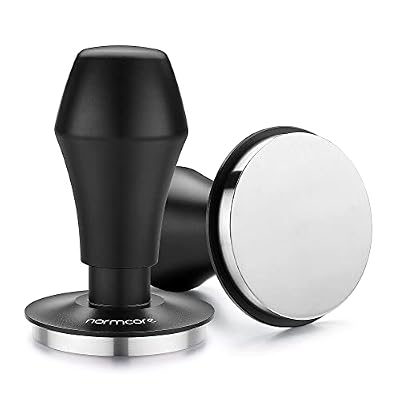 Normcore 58mm Coffee Tamper V4.1 with Click Feedback, Self-Leveling Spring-Loaded Design, 304 Stainless Steel Flat Base for 58mm Espresso Portafilters, Black Anodized Aluminum Handle