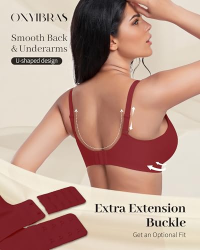 Image of Smooth V Jelly Bras for Women No Underwire Seamless Plunge Bralettes T Shirt Sleep Everyday Bra with Bra Extender