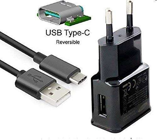 Theoutlettablet® Cargador de Pared con conexión Type-C - Charger ZTE Nubia X/Blade Z MAX/AXON M/Nubia Z17 Lite (Negro)