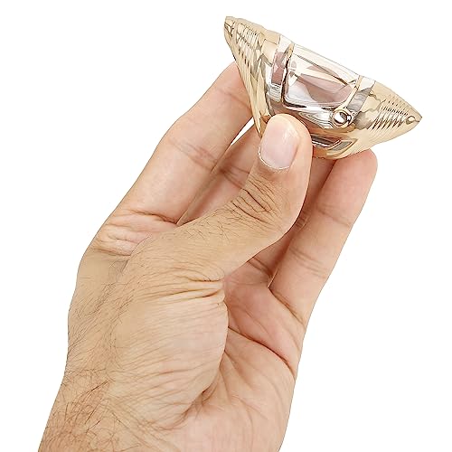 Image of JVCV Soft TPU Transparent Key Cover Compatible with Hyundai Alcazar, Creta, Venue, i20, Tucson, Elantra 4 Button Smart Key - Stylish Protective Case for Car Remote (Transparent Gold)