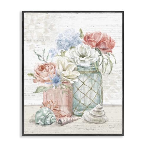 Stupell Industries 'Relaxed Nautical Jar Bouquets'| Framed Giclee Art