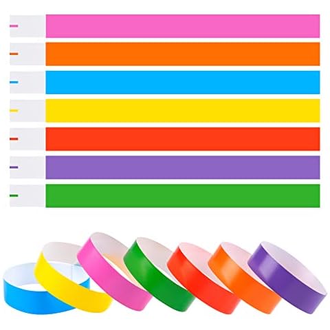 GODLOVEM 70 Pieces Colorful Event Wristbands, Disposable Waterproof Wristbands for Events Festivals Party, 7 Colors Cover