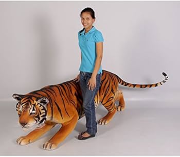 Amazon.co.jp: FRPアニマルオブジェ 挑むベンガルタイガー 置物