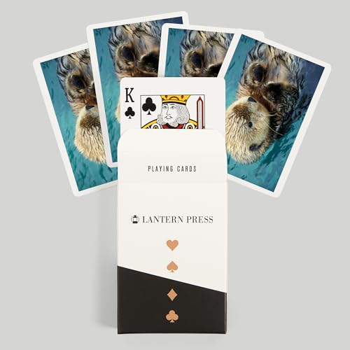 Lantern Press Sea Otter Up Close, 52 naipes póker miniatura 6