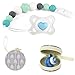 Silicone Pacifier Clip by Dodo Babies Pack of 2 + Pacifier Case, Premium Teething Bead Universal Holder Leash for Boys and Girls, Teething Toy or Soothie, Baby Shower Gift Set