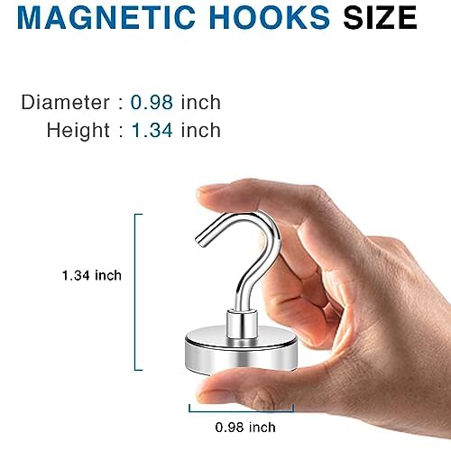 Image of LOVIMAG Magnetic Hooks, Cruise Essentials 2026, 25 Pack-85LBS | Heavy Duty Strong Magnet Hook for Cruise Cabin, Refrigerator Fridge, Ship, Classroom, Kitchen Grills, Silver