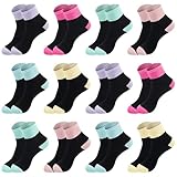 L&K-II 12er Kindersocken Sneakersocken Sportsocken Mädchensocken Freizeit aus Baumwolle 2896 27-30