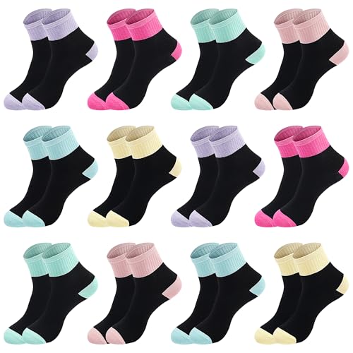 L&K-II 10 calcetines infantiles para niña, algodón, multicolor, primavera y otoño, 2823, 31-34