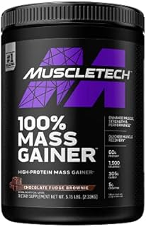 Mass Gainer | MuscleTech 100% Mass Gainer Protein Powder | Protein Powder for Muscle Gain | Whey Protein + Muscle Builder | Weight Gainer Protein Powder | Creatine Supplements | Chocolate, 5.15 lbs