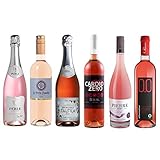 Rose Wine Assortment - Six (6) Non-Alcoholic Wines - Perle Rosé, Zero Rosé, Cardio Zero Rose, Rosato Dry, Espumoso Rosado, Le Petit Chavin Rose.