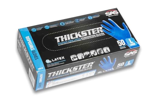 S.A.S. Safety Corp. 6603-10PK - Thickster Large Latex Gloves, Case Of 10 Boxes