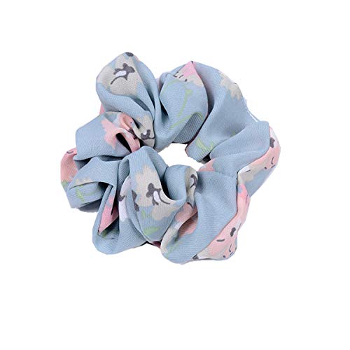 20 Pack Hair Scrunchies Ponytail Holder Elastic Hair Bands Hair Ties for Women Girls Teens Hair Accessories (10pcs Solid Color Velvet Hair Scrunchies ,10pcs Chiffon Flower Hair Scrunchies) - Thumbnail 6