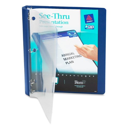 AVERY See-Thru Binder with 0.5-Inch Round Ring, Blue (10801), 0.5 inch