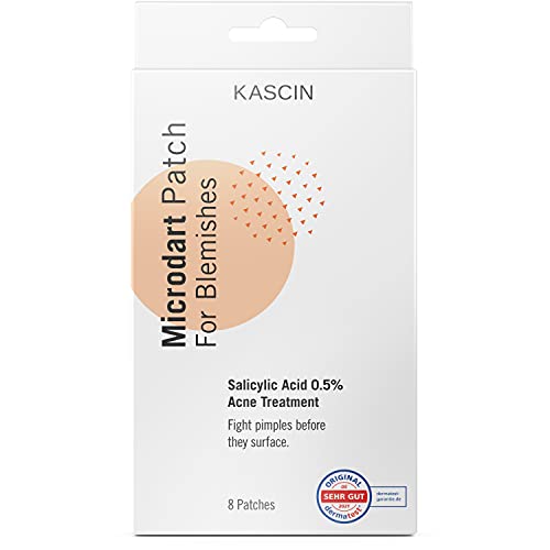 KASCIN Premium Microdart Patches - Parches contra los granos - Parches hidrocoloides con ácido salicílico - 8 parches contra los granos - Hecho en Corea - Parches para el acné / Parche anti granos