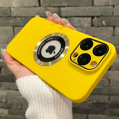 Étui magnétique iPhone 15 Pro jaune contre les rayures d'appareil photo