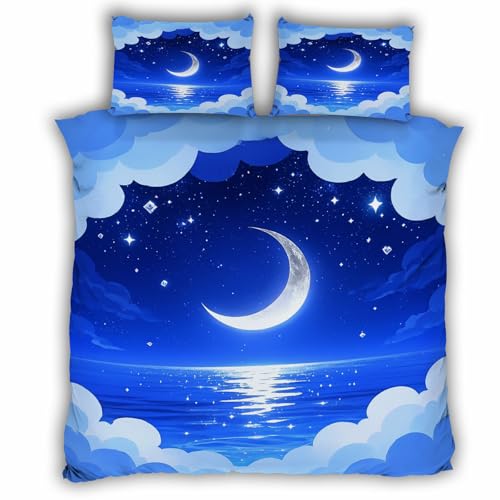 Housse de couette 220x240 anti-glissement parure de lit zippée ciel étoilé - 2