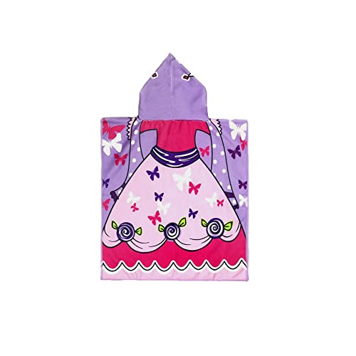 Poncho Infantil Toalha Capuz Praia Roupao Princesa Rosa