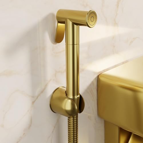 Image of B Backline Brass Jet Spray for Toilet | Health Faucet | Health Faucet with Stand & Flexible Hose Pipe | Health Faucet Set for Bathroom (Gold)