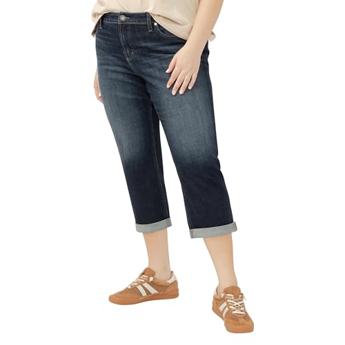 Silver Jeans Co. Women's Plus Size Elyse Mid Rise Comfort Fit Capri Jeans2