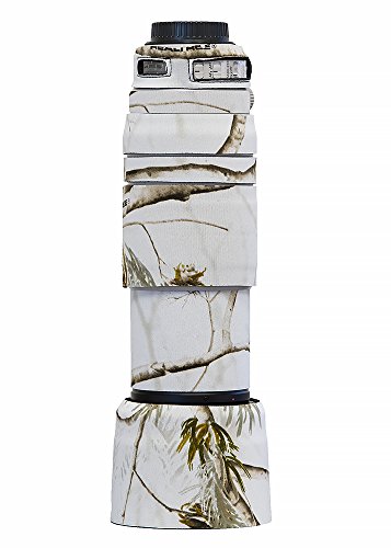 LensCoat Lens Cover for Canon 100-400 is II Camouflage Neoprene Camera Lens Protection Sleeve (Realtree AP Snow) lenscoat