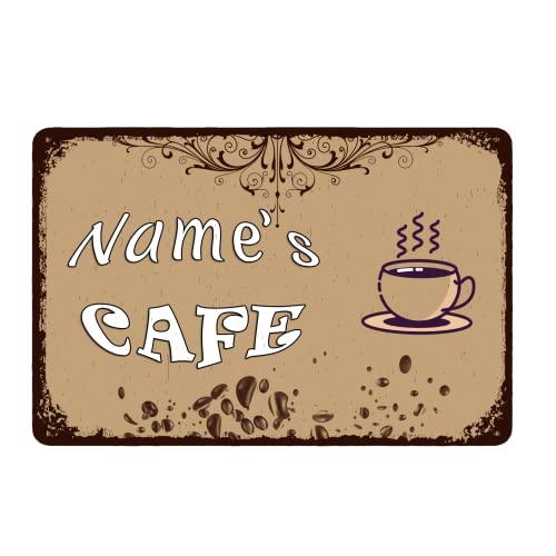QCXA Signes en métal personnalisés n'importe Quel nom n'importe Quel Texte Café Café Signes en étain personnalisés avec Votre Conception Chic Plaque Bar Pub Décoration Murale Idées Cadeaux Cover