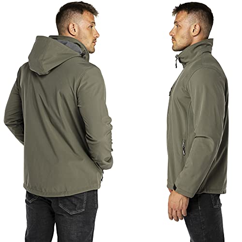 Outdoor Ventures 8M12013 Men'S Lightweight Softshell Jacket Fleece Lined Hooded Water Resistant Winter Hiking Windbreaker Jackets thumb #1