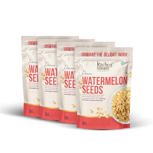 Image of KitchenSmith Premium Watermelon Seeds - Pack of 4 (200gm Each) | A Nutrient-Rich Superfood For Energy | Digestion & Overall Wellness | High In Protein | Raw Watermelon Seeds