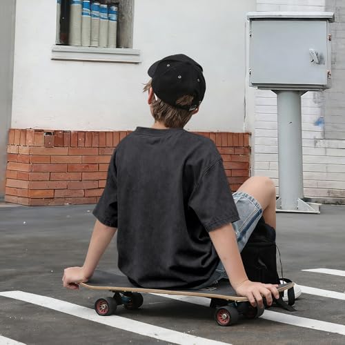 Image of Oversized Boys Graphic Tees Acid Wash Los Angeles Tshirt Youth Cotton T Shirt Crewneck Tee Kids Short Sleeve Tops