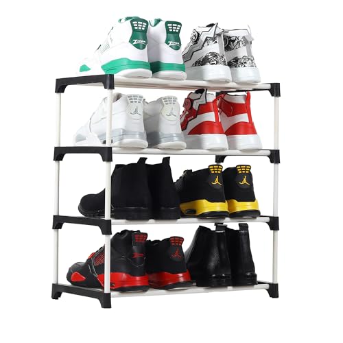 Bumusty 4 Layer Tier Multipurpose Foldable Storage Rack, Bookshel...