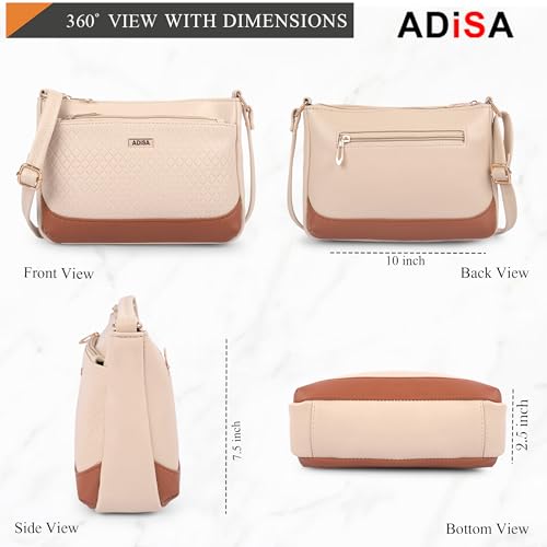 Image of ADISA Women Girls Color Block Cross Body Sling Bag (SL5168)