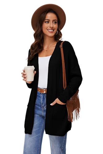 Women's 100% Cotton Lightweight Open Front Cardigans with Pockets Oversized Knit Casual Sweaters Outwear4