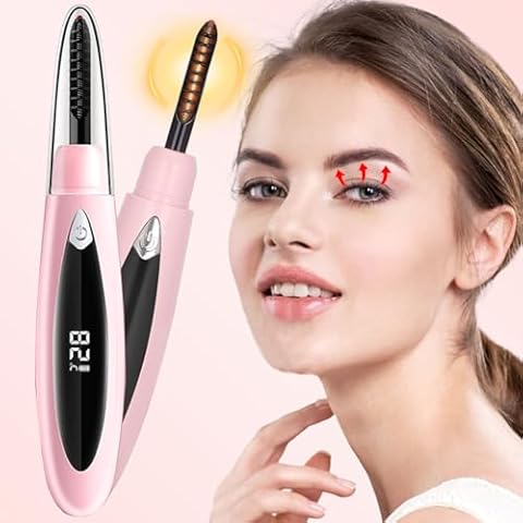 Heated Eyelash Curlers, Heated Eyelash Curler Rechargeable Heated Lash Curler for Women Natural 24 Hours Long-Lasting, Electric Eye Lash Curler Heat with 3 Temp Settings Makeup Tool for Girls Cover