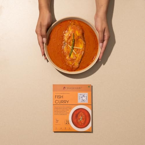Image of Maskhari Ready to Eat Fish Curry Paste 150g Pack of 5 | Heat & Eat Maharashtrian Fish Curry | Ready to Cook Seafood Curry Base | Instant Indian Meal | Authentic Coastal Curry | No Preservatives Color