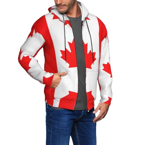 Sweat à capuche drapeau canadien homme vêtement mi-saison confortable - 6