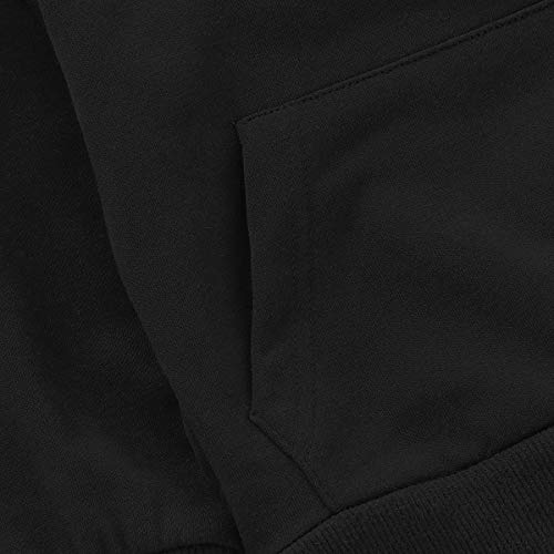 Modntoga Baby Sweatshirt 1-6 Years Old,Toddler Boy Girl Kids Autumn Winter Long Sleeve Solid Hooded Casual Tops Pullover (Black, 110(4T)) #TOP4