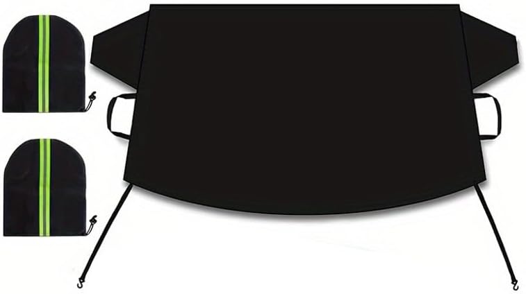 Windshield Cover for Ice and Snow, Car Windshield Snow Cover, Thicken Windshield Frost Cover Waterproof Windshield Snow Ice Cover with Side Mirrors Cover for Most SUVs Trucks (Large 86.6‘‘-55.1'')