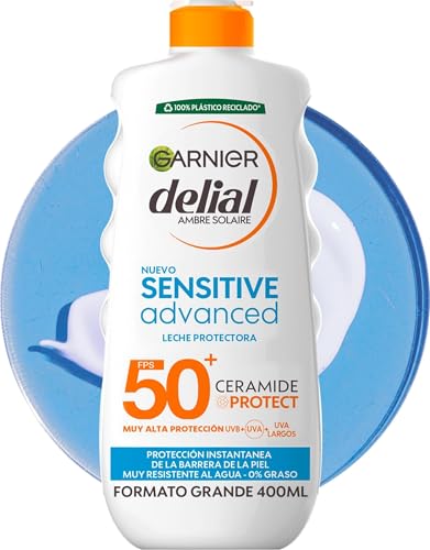 Garnier Delial Sensitive Advanced Leche Solar Alta Protección, 400ml