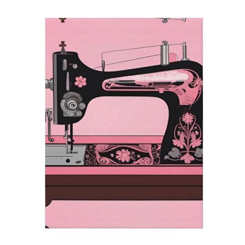 Couverture rose vintage machine à coudre | Idée cadeau idéale pour passionnés de couture - 2