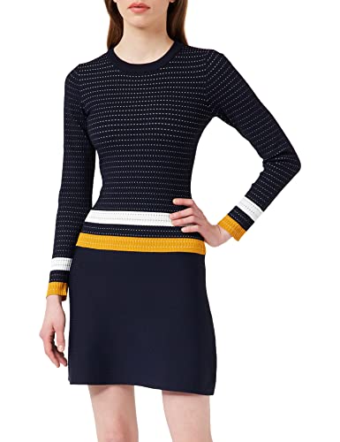 Morgan Vestido patinadora bandas en contraste Multicolor L
