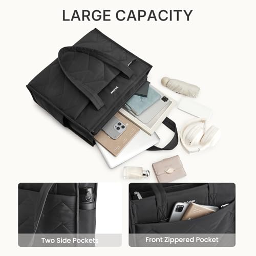 Image of G4Free Tote Bag for Work, Lightweight Structured Large Tote Handbag with Multi-Compartment and 40oz Cup Holder for Women