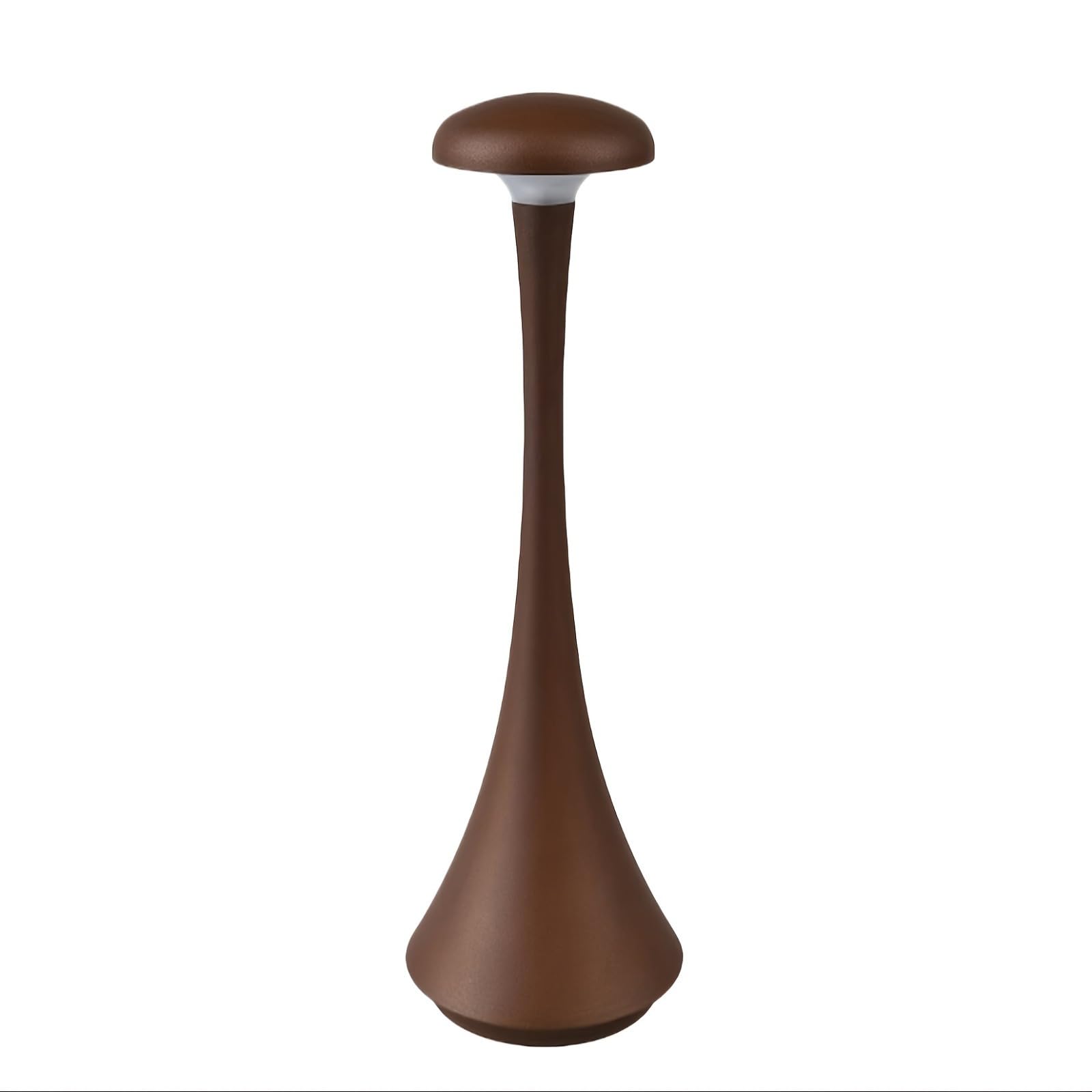 LED Modern Desk Lamp with Touch Control, USB-C Rechargeable, 3 Color Temperatures, Stepless Dimming, Splash-Proof, Non-Flickering, 10.4-inch Height (Brown)