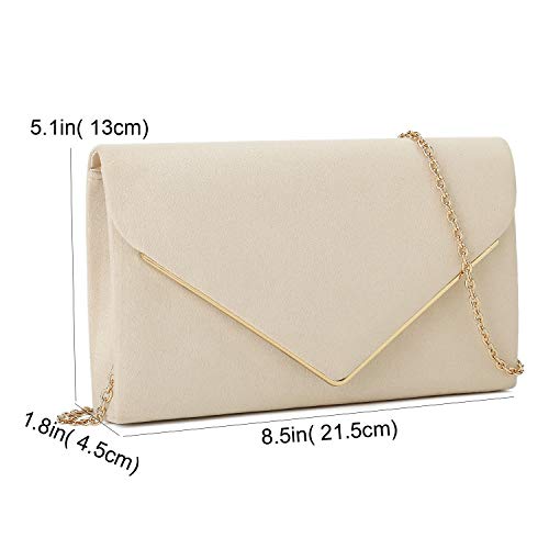 Charming Tailor PT-15374 Faux Suede Clutch Bag For Women Elegant Metal Binding Evening Bag thumb #2