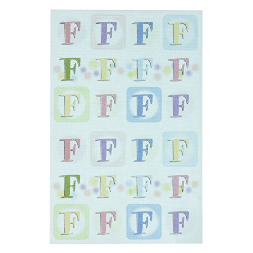 ゆにねーむ 洗濯 タグ に貼る シール イニシャルF 24ピース×1シート UN-221