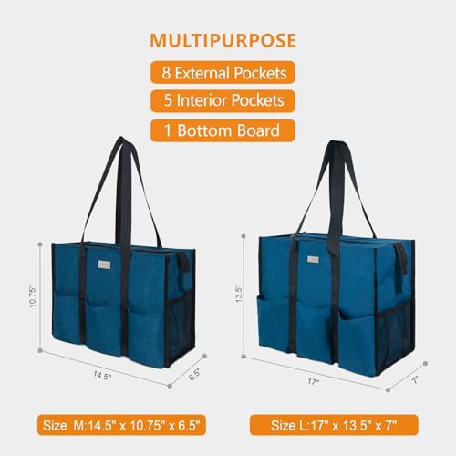 Image of TOPDesign Utility Water Resistant Tote Bag with 13 Pockets, Top Zipper Closure & Thick Bottom Support, for Working Women