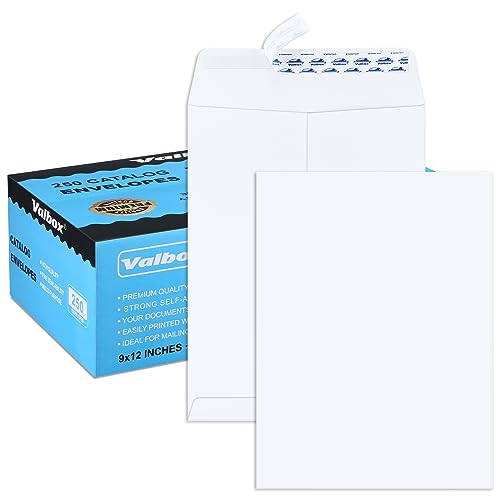 ValBox 9x12 Self Seal Catalog Envelopes (250 Pack) White