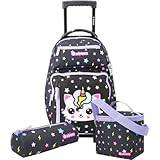 Zarzosa Mochila para niña, de tipo escolar, con rueditas y accesorios, x treme, color negro 1166929