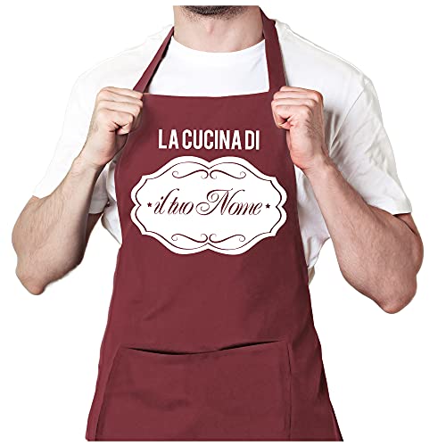 LaMAGLIERIA Grembiule personalizzato uomo o donna tuo nome La Cucina...