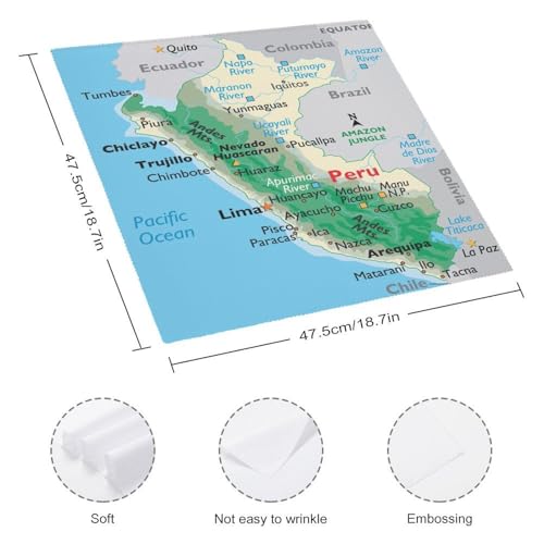 Servilletas de Tela Maps of Peru 6 PCS miniatura 2