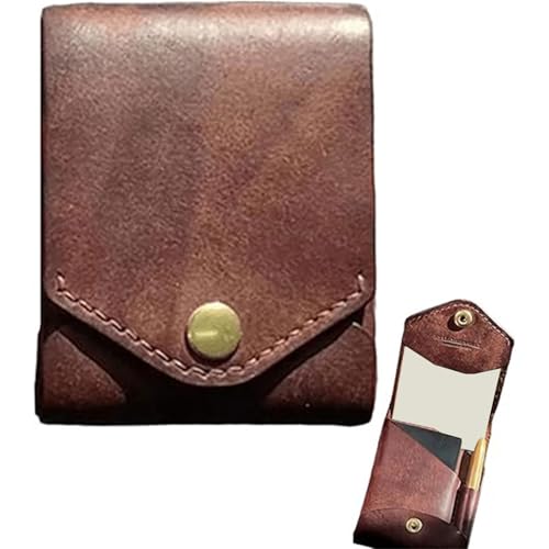 Multifunctional Compact Wallet for Men Women Large Capacity Card Holder with Pen Slot Handmade PU Leather Small Purse2